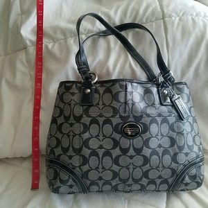 NEW COACH handbag, black/grey